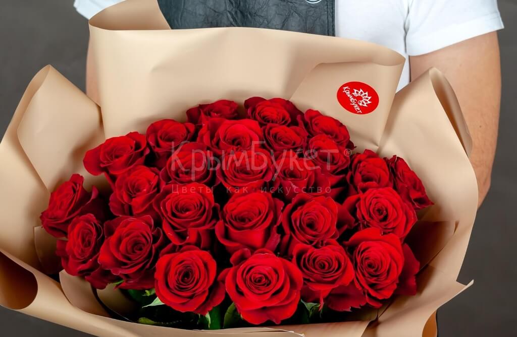 Букет из импортных красных роз (25 шт.)